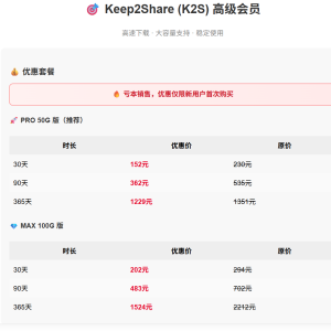 Keep2Share (K2S) Premium PRO MAX 3个月 2个月 1个月高级会员